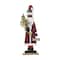 Glitzhome® 35.75" Lighted Wooden Africa Santa Porch Decor with Timer